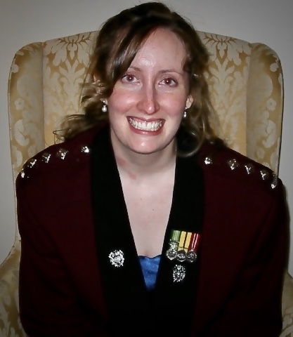 Rebecca wearing her then husband’s jacket after a dining in night