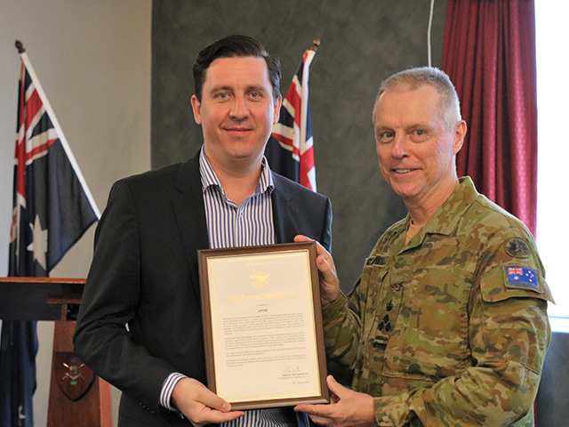 Operation Bushfire Assist - Certificate of Appreciation from the ADF