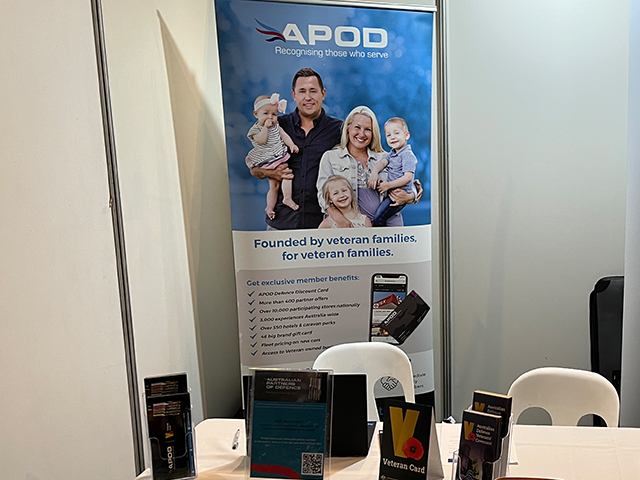 APOD booth at the ADF Member and Family Transition Seminar